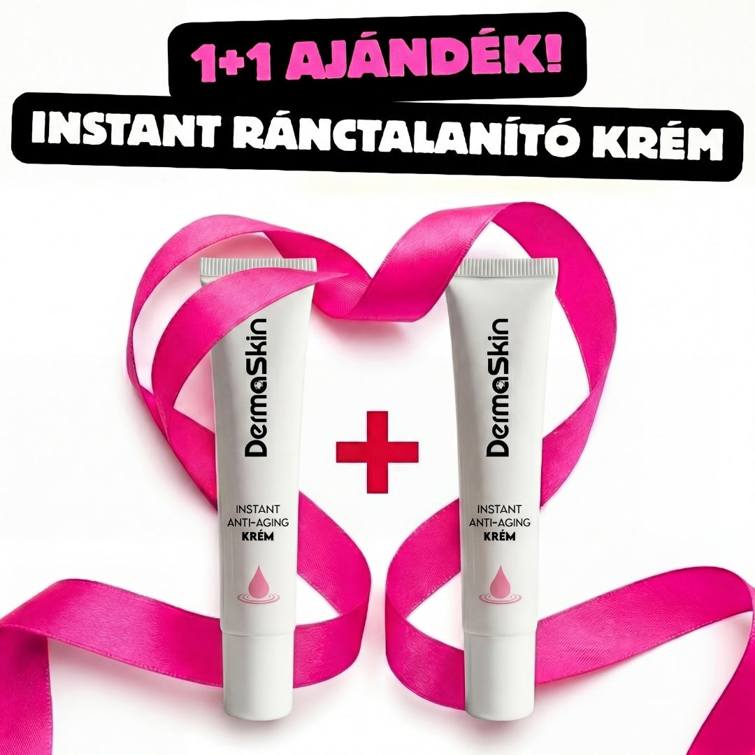 1+1 db Ajándék Instant Ránctalanító Krém (Percek alatt eltünteti a ráncokat, karikákat, puffadást és a szarkalábat)